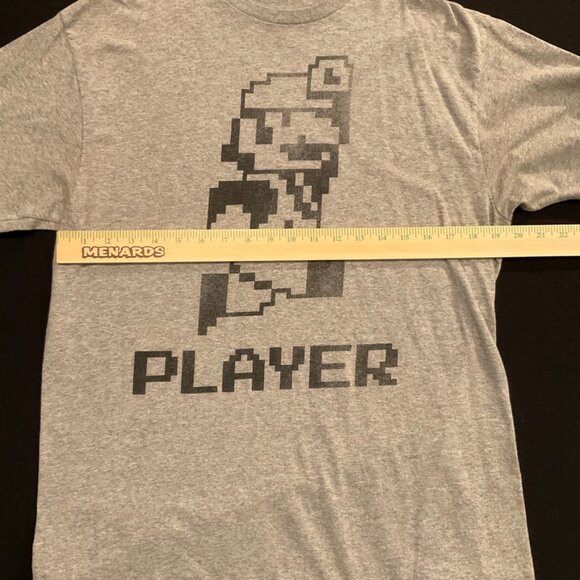Nintendo Super Mario Player Grey Tee Shirt Mens Size Large - Picture 2 of 5